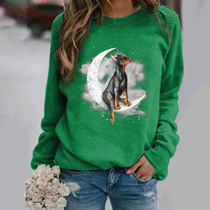 Doberman Pinscher -Sit On The Moon- Premium Sweatshirt