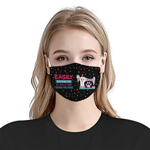 Easily Distracted By Dog And Sewing Machines EZ16 2807 Face Mask