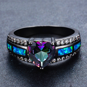 June Birthstone - Black "Gold-Filled" Heart Ring