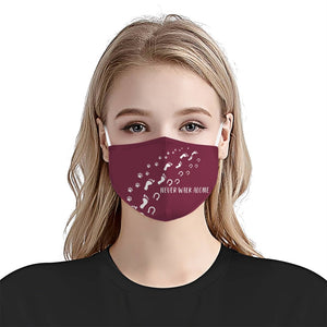 Footprint Never Walk Alone Dog Horse And Human Pink EZ17 2805 Face Mask