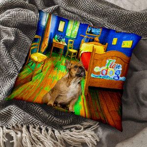 French Bulldog In the Bedroom-Pillow Case