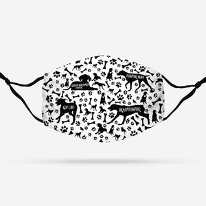 German Shorthaired Pointer Black & White Pattern EZ07 1108 Face Mask