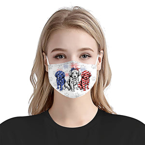 Golden Retriever 4th Of July EZ01 1405 Face Mask