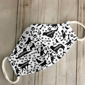 Golden Retriever Black & White Pattern EZ07 2707 Face Mask