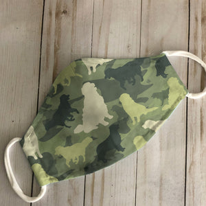 Golden Retriever Camo Pattern Army EZ16 0907 Face Mask