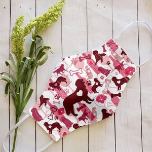 Golden Retriever & Wine Pattern EZ07 2707 Face Mask