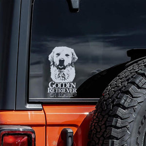 Golden Retriever2 on Board-Car Window Sticker-Dog Sign Decal
