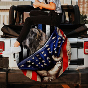 Great Dane Inside American Flag Independence Day Spare Tire Cover