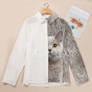 British Shorthair Cat Half Angel - Women Shirt