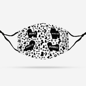 Havanese Black & White Pattern EZ07 1408 Face Mask