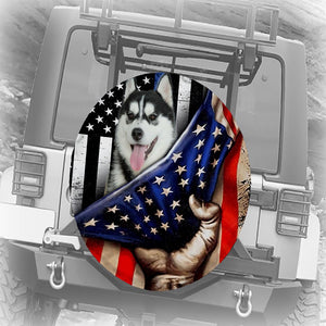 Husky Inside American Flag Independence Day Spare Tire Cover