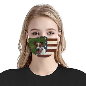 Jack Russell Terrier With American Flag EZ08 1006 Face Mask
