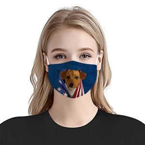 Jack Russell Terrier In American Flag EZ01 Face Mask