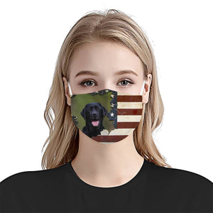 Labrador With American Flag EZ08 1006 Face Mask