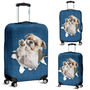 Lhasa Apso-Torn Paper Luggage Covers