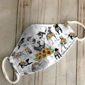 Lovely Pitbull Sunflower EZ07 1606 Face Mask