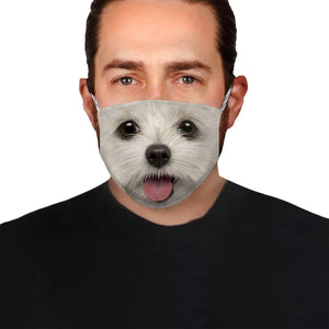 Maltese Puppy Face EZ06 1504 Face Mask