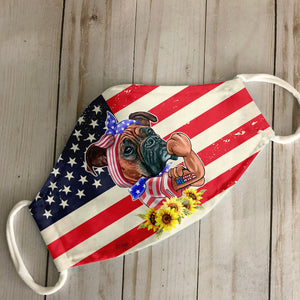 Merica Boxer 4th Of July EZ06 1305 Face Mask