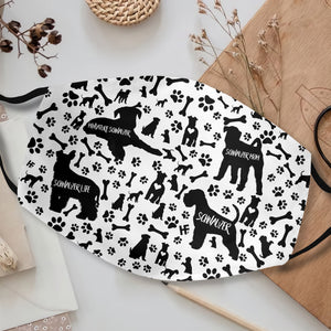 Miniature Schnauzer Black & White Pattern EZ07 1308 Face Mask