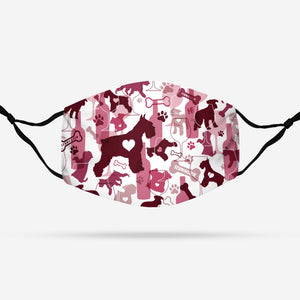 Miniature Schnauzer & Wine Pattern EZ07 1408 Face Mask