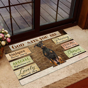 Miniature Pinscher God Says You Are Doormat