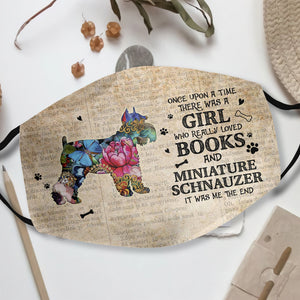 Once Upon A Time Books and Miniature Schnauzer EZ07 1108 Face Mask