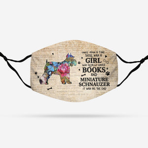 Once Upon A Time Books and Miniature Schnauzer EZ07 1108 Face Mask