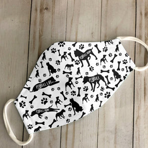 Pitbull Black & White Pattern EZ07 2707 Face Mask