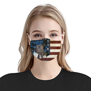 Pitbull With American Flag EZ08 1006 Face Mask