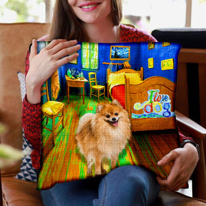 Pomeranian (2) In the Bedroom-Pillow Case