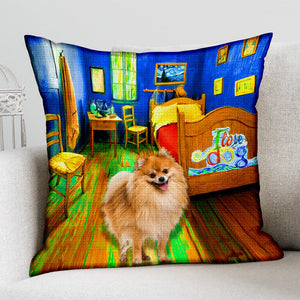 Pomeranian (2) In the Bedroom-Pillow Case