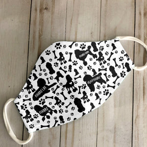 Poodle Black & White Pattern EZ07 2707 Face Mask