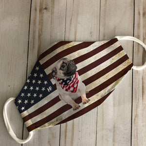 Pug American Flag EZ03 1105 Face Mask