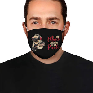 Pug Dog Playing Guitar EZ13 0708 Face Mask
