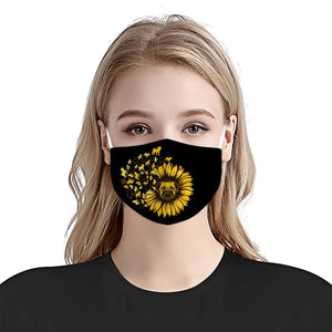 Pug Dog Sunflower Leaf EZ01 2404 Face Mask