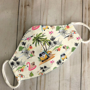 Pug Hawaii Beach EZ07 2207 Face Mask