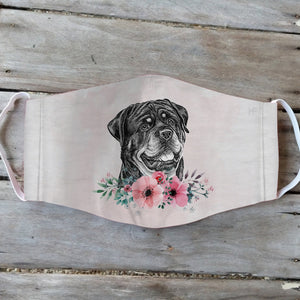 Rottweiler Dog Flower EZ01 2404 Face Mask