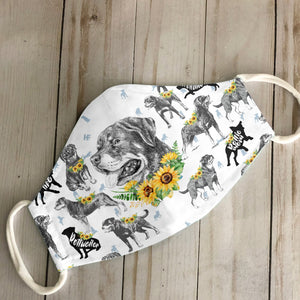 Rottweiler Sunflower EZ07 2606 Face Mask