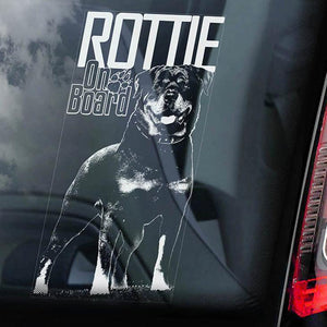 Rottweiler1 on Board-Car Window Sticker-Dog Sign Decal