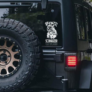 Schnauzer on Board-Car Window Sticker-Dog Sign Decal