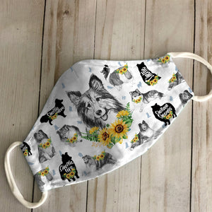 Sheltie Sunflower EZ07 1906 Face Mask