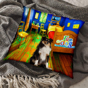 Shetland Sheepdog (2) In the Bedroom-Pillow Case