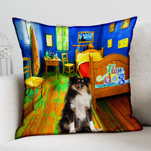 Shetland Sheepdog (2) In the Bedroom-Pillow Case