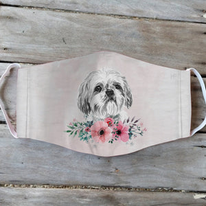 Shih Tzu Dog Flower EZ01 2404 Face Mask