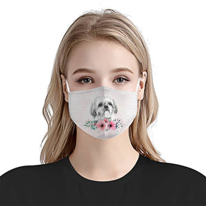 Shih Tzu Dog Flower EZ01 2404 Face Mask