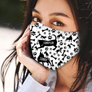 Staffordshire Bull Terrier Black & White Pattern EZ07 2707 Face Mask