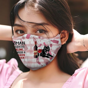 Premium A Women Loves Wine And Staffordshire Bulldog EZ09 3006 Face Mask