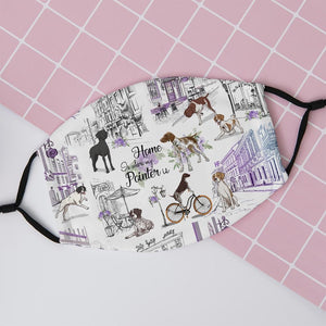 Urban, Vintage Flower And German Shorthaired Pointer EZ07 1408 Face Mask