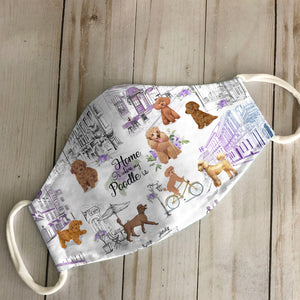 Urban, Vintage Flower And Poodle EZ07 3007 Face Mask