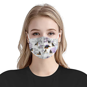 Urban, Vintage Flower And Rottweiler EZ07 3007 Face Mask